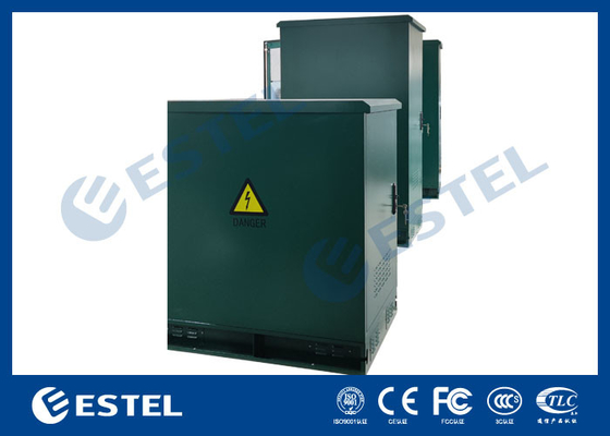 19' Rack Outdoor Telecom Cabinet Groen Kleur Met 500W airconditioner en ventilator