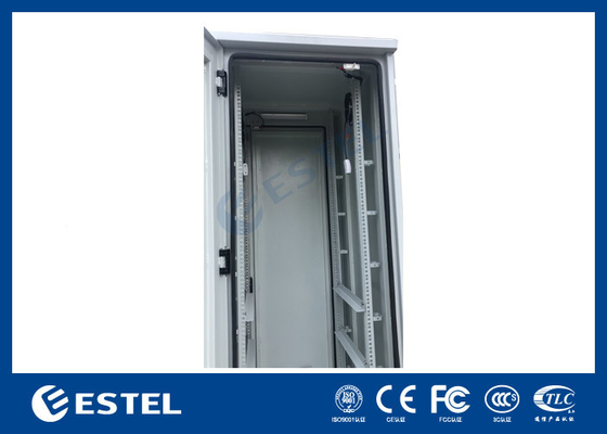 2.5mm Aluminium Outdoor Telecom Cabinet 43U Equipment Enclosures Met LED