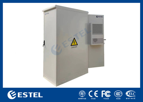 Dubbele deuren 42U gegalvaniseerd staal buiten telecom kast geïntegreerd met 2000W DC airconditioning