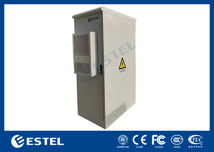 Dubbele deuren 42U gegalvaniseerd staal buiten telecom kast geïntegreerd met 2000W DC airconditioning